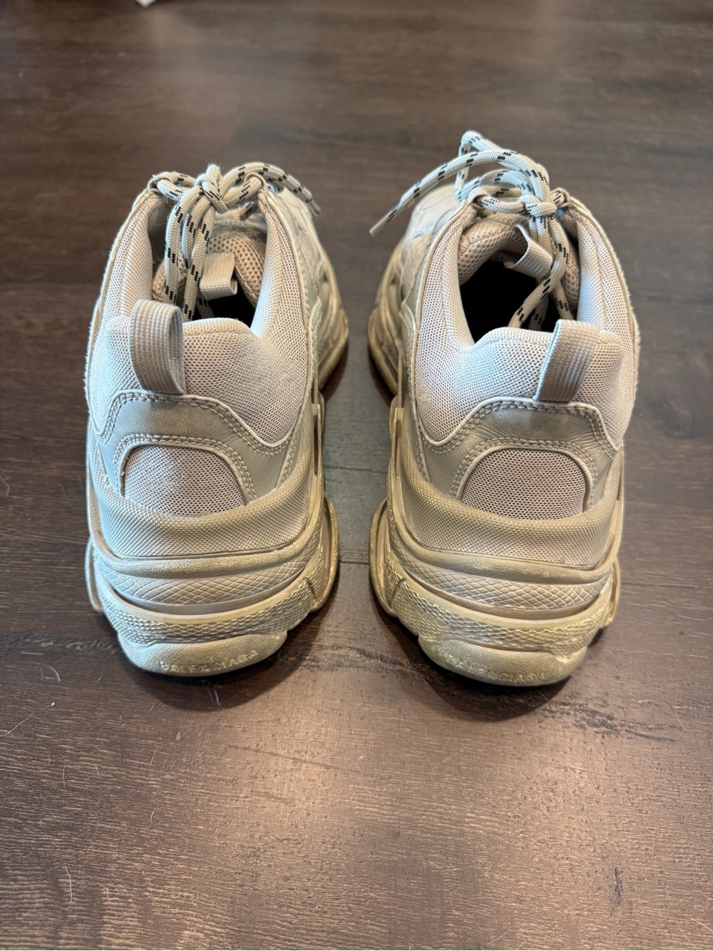 Balenciaga Triple S Low Top Sneakers in Light Beige View 3